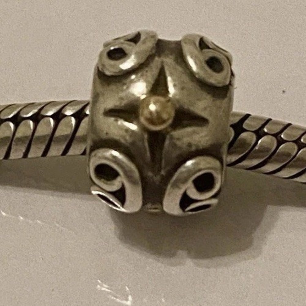 Pandora 14K & Sterling Silver FLORENTINE SWIRL Charm 925 ALE 790265 - Retired